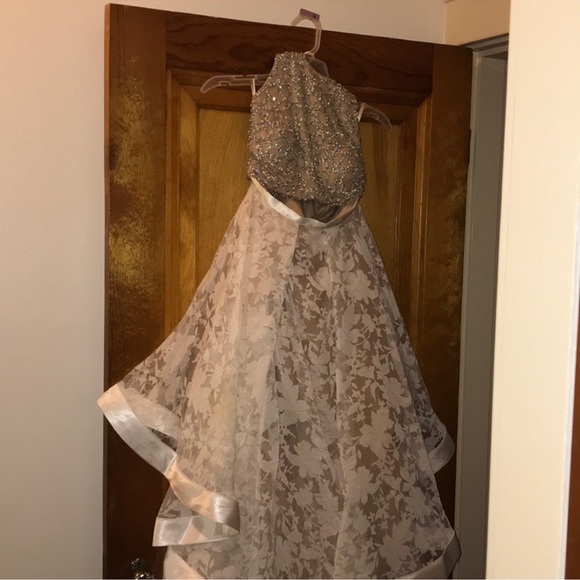 Terani Couture Dresses & Skirts - Elegant Beaded Gown with Floral Skirt